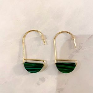 Dark green strip earring